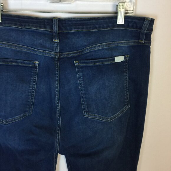 JEN 7 by 7 For All Mankind Jeans Sz 16 Womans Slim Straight High Rise Blue Denim - Picture 16 of 16